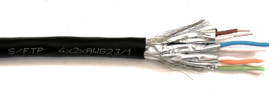 Imagine CABLU DATE, S/FTP, CAT 6 - 1M, 4*2*23/1 AWG 500 MHZ, DATE, NEGRU