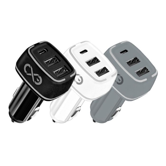 Imagine INCARCATOR AUTO PENTRU TELEFOANE MOBILE, 2XUSB + PD, 35W, MIX DE CULORI