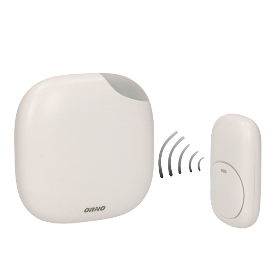 Imagine SONERIE WIRELESS, 120M, IP44, 230V 36 MELODII,  BATERIE, ALB, FUNCTIE ALARMA, SISTEM DE ÎNVATARE OR-