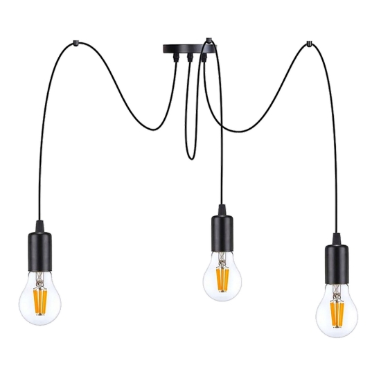 Imagine LAMPA SUSPENDATA LINO, 3X60W, E27, NEGRU, AD-LD