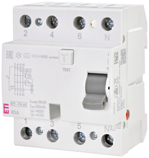 Imagine DIFERENTIAL RCCB, 30MA, TIP EV, 63A, 4P, 4MD, EFI-P4 EV 63/0.03