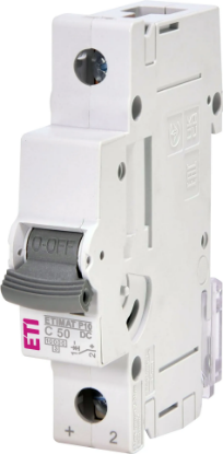 Imagine DISJUNCTOR MCB 1P, C 50A, VDC, 1MD, 10KA, ETIMAT P10